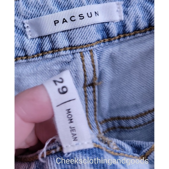 Pacsun Mom Jean Distressed Light Wash Jeans Women's size 29 - Picture 9 of 12